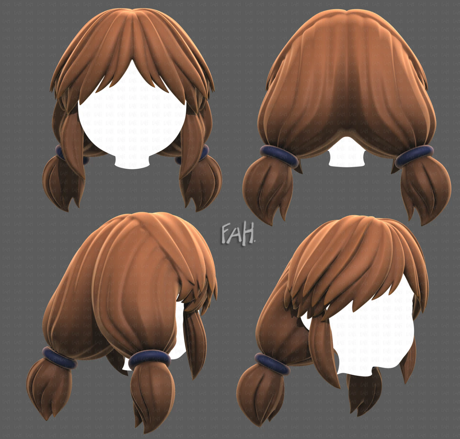 Base Hair for girl V31 3D Model .c4d .max .obj .3ds .fbx .stl .blend 