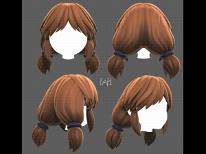 Base Hair for girl V31 3D Model