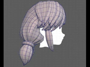 Base Hair for girl V31 3D Model