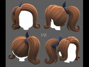 Base de cabelo para menina V32 Modelo 3D