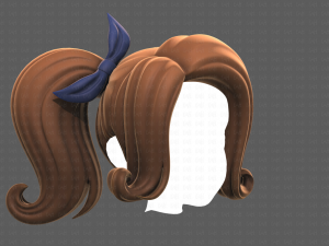 Base Hair for girl V32 3D 모델