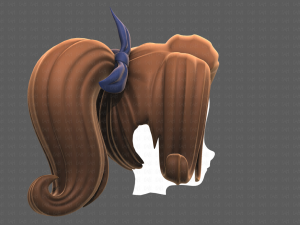 Base Hair for girl V32 3D 모델