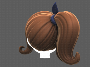 Base Hair for girl V32 3D 모델