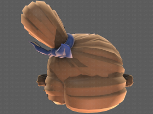 Base Hair for girl V32 3D 모델