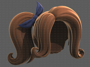 Base Hair for girl V32 3D 모델