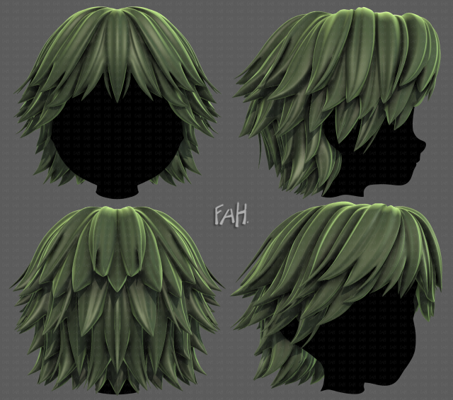 3D Hair style for boy V95 3D Model .c4d .max .obj .3ds .fbx .stl .blend 