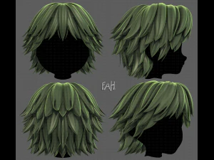 3D Hair style for boy V95 3D Model
