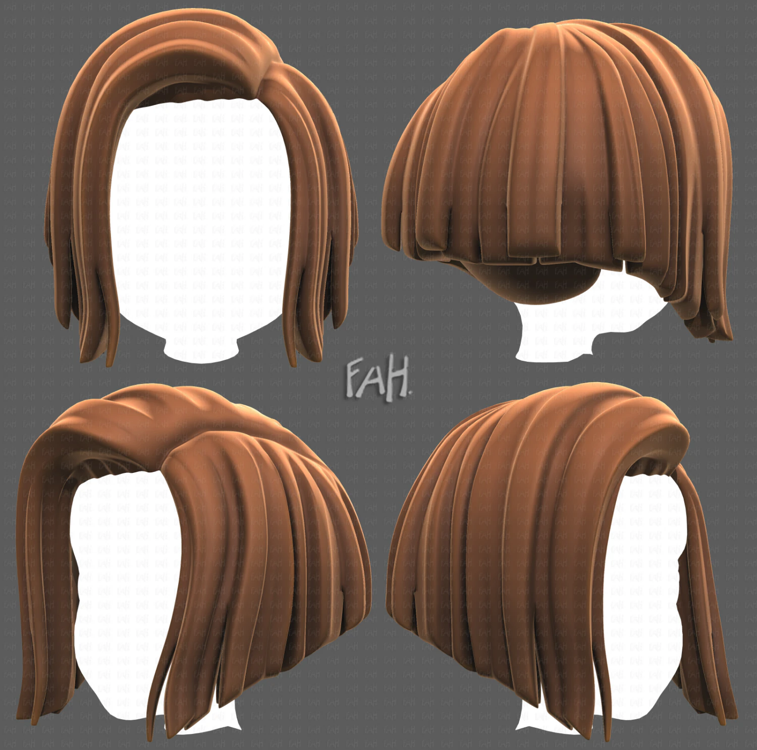 Base Hair for girl V33 3D Model .c4d .max .obj .3ds .fbx .stl .blend 