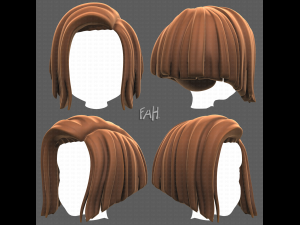 Base Hair for girl V33 Modelo 3D