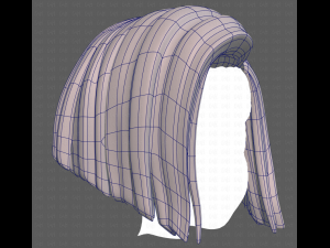 Base Hair for girl V33 3D Model