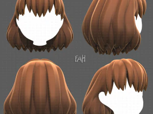 База для волос для девочки V34 3D Модель