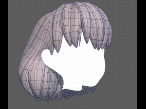 Base Hair for girl V34 3D Model