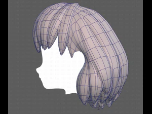 Base Hair for girl V34 3D Model