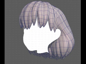 Base Hair for girl V34 3D Model