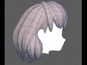 Base Hair for girl V34 3D Model