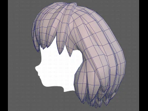 Base Hair for girl V34 3D Model