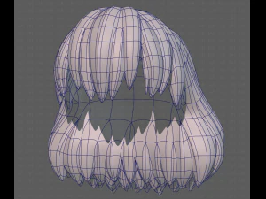 Base Hair for girl V34 3D Model