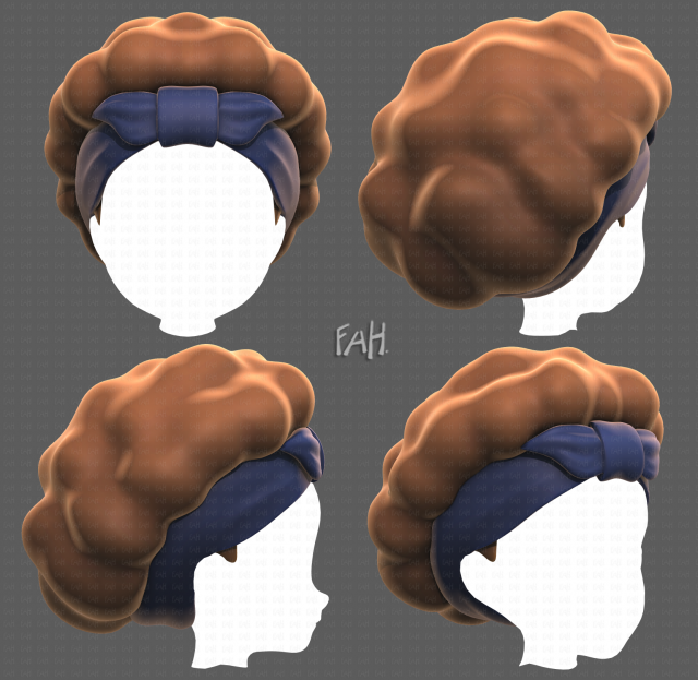 Base Hair for girl V35 Modelo 3D .c4d .max .obj .3ds .fbx .stl .blend 