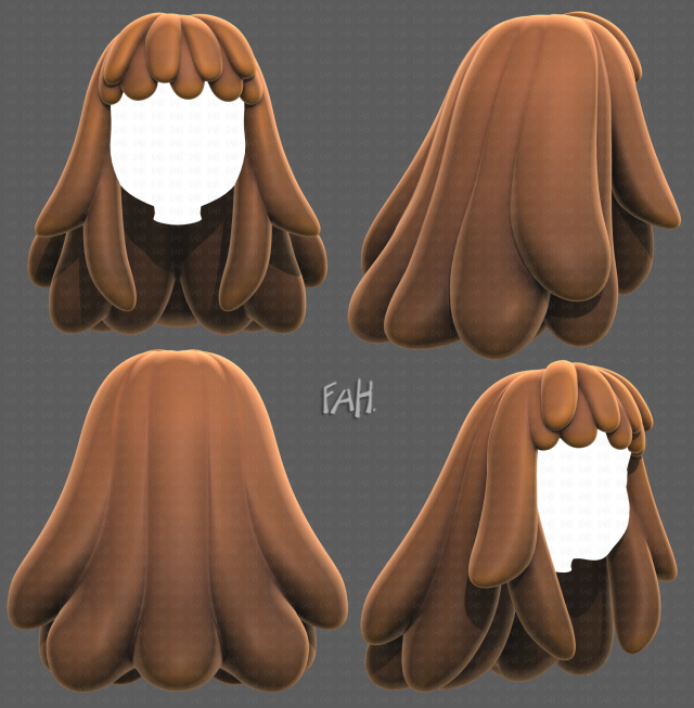 Base Hair for girl V37 3Dモデル .c4d .max .obj .3ds .fbx .stl .blend 