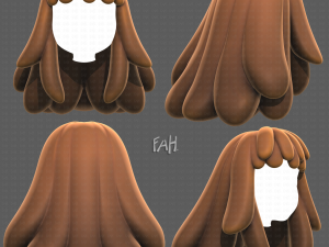 Base Hair for girl V37 3D Model