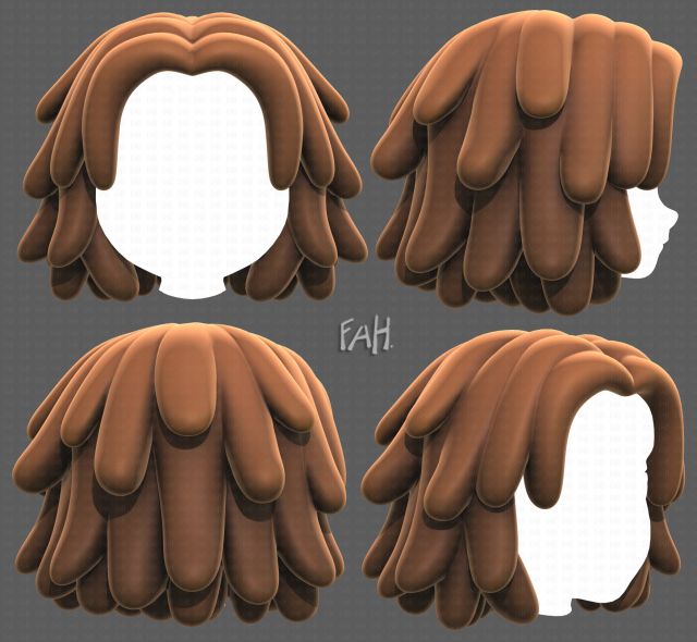 Base Hair for girl V38 Modelo 3D .c4d .max .obj .3ds .fbx .stl .blend 