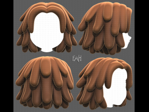 Base Hair for girl V38 3D Model