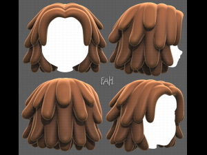 Base Hair for girl V38 Modelo 3D