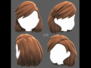 Base Hair for girl V39 3D Model