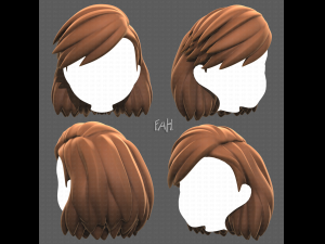Base Hair for girl V39 Modelo 3D