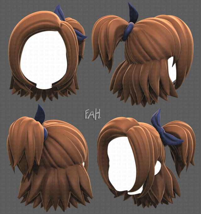 Base Hair for girl V41 3D Model .c4d .max .obj .3ds .fbx .stl .blend 