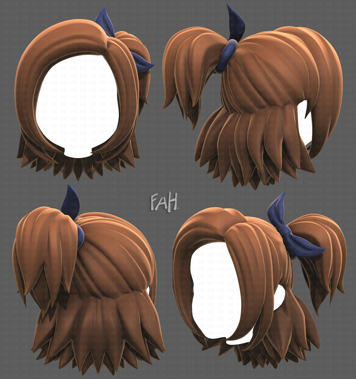 Base Hair for girl V41 3D Model .c4d .max .obj .3ds .fbx .stl .blend