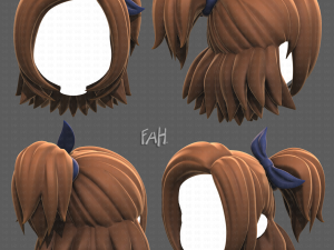 Base Hair for girl V41 3D मॉडल