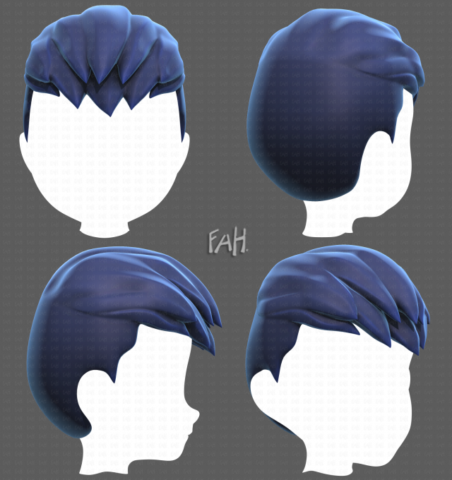 Base Hair for Boy V41 Modèle 3D .c4d .max .obj .3ds .fbx .stl .blend 