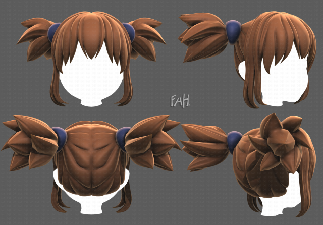 Base Hair for girl V42 Modelo 3D .c4d .max .obj .3ds .fbx .stl .blend 