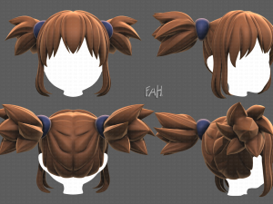 Base Hair for girl V42 Modelo 3D