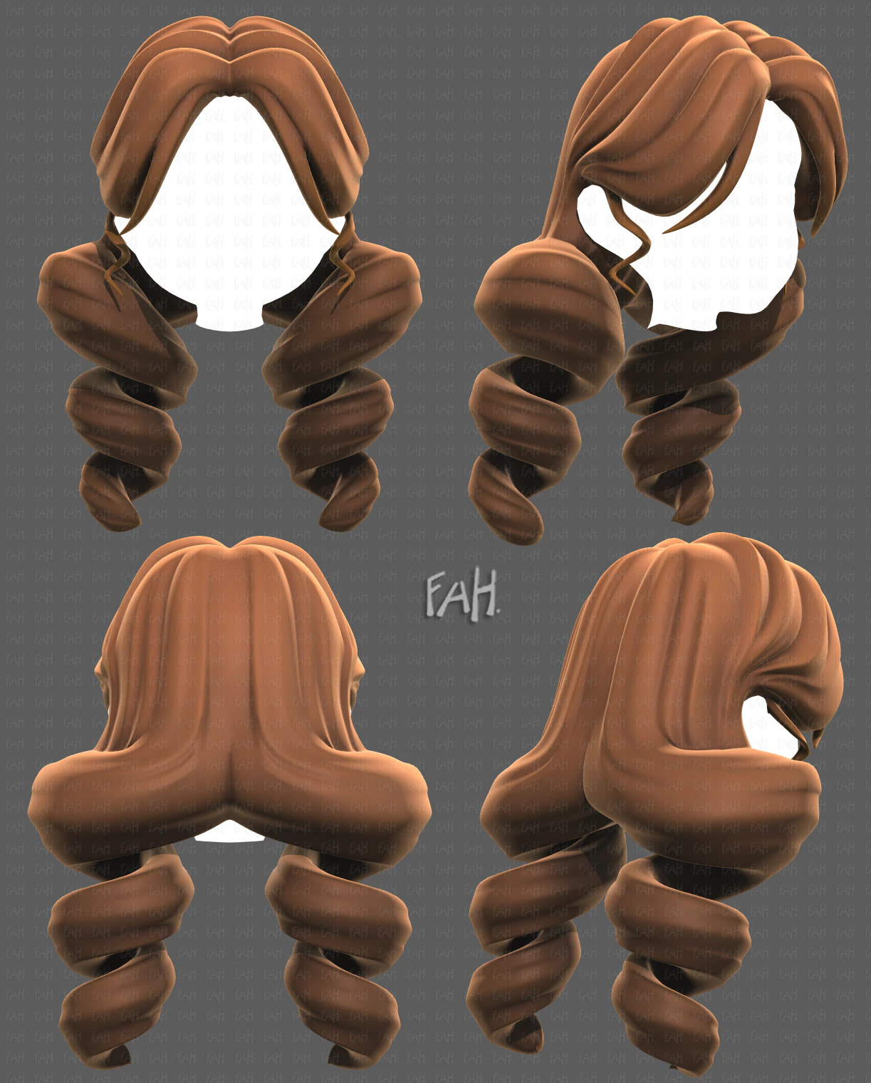Base Hair for girl V43 3D Model .c4d .max .obj .3ds .fbx .stl .blend