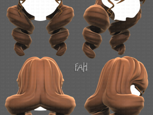 Base Hair for girl V43 3D Model