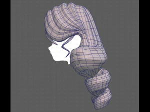 Base Hair for girl V43 3D Model