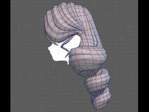 Base Hair for girl V43 3D Model