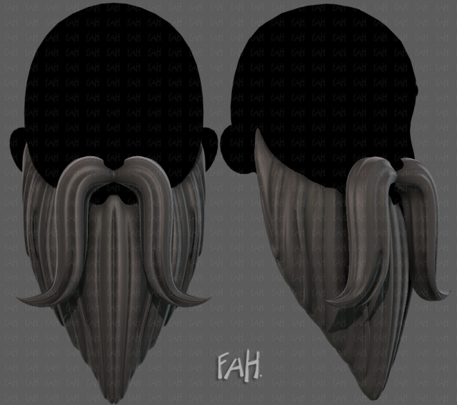 Beard V34 3D 模型 .c4d .max .obj .3ds .fbx .stl .blend 