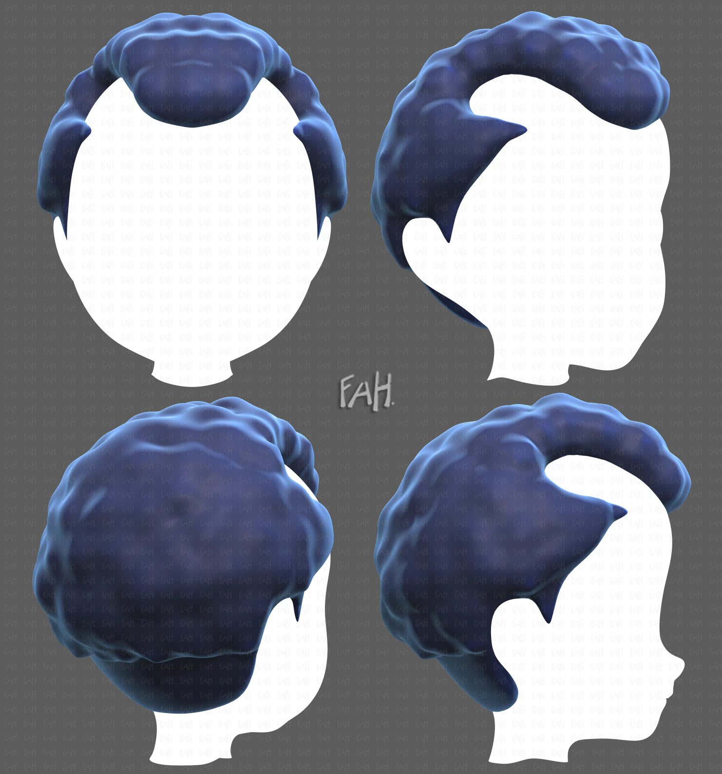 Base Hair for Boy V43 3D Model .c4d .max .obj .3ds .fbx .stl .blend 