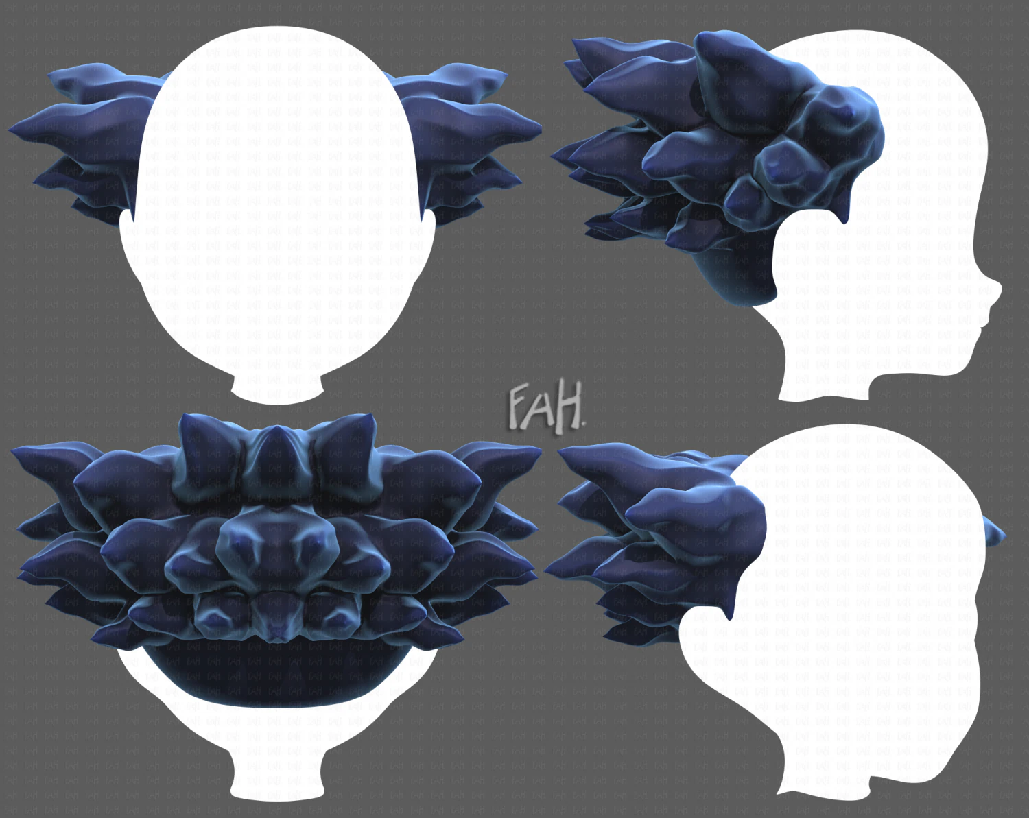 Base Hair for Boy V44 3D Model .c4d .max .obj .3ds .fbx .stl .blend