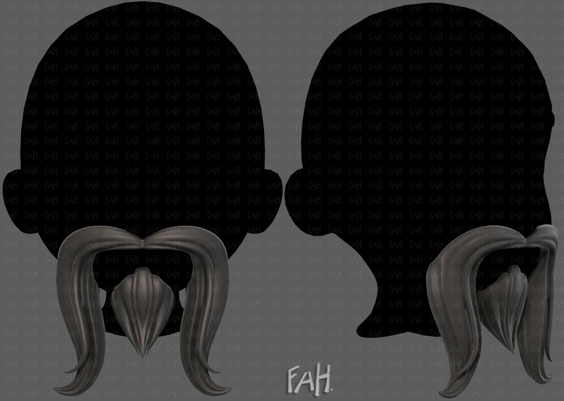 Beard V36 3D Model .c4d .max .obj .3ds .fbx .stl .blend 