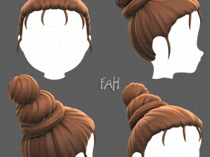 Base de pelo para ni&ntilde;a V45 Modelo 3D