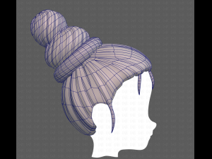 Base Hair for girl V45 Model 3D