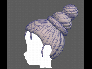 Base Hair for girl V45 Model 3D