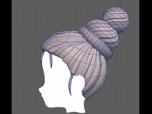 Base Hair for girl V45 Model 3D