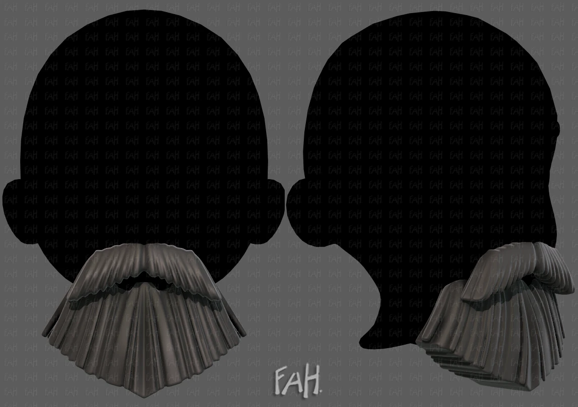 Beard V37 3D Model .c4d .max .obj .3ds .fbx .stl .blend 