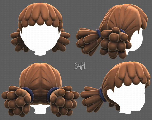 Base Hair for girl V46 3D Model .c4d .max .obj .3ds .fbx .stl .blend 