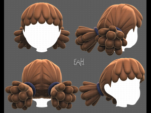 Base Hair for girl V46 3D मॉडल